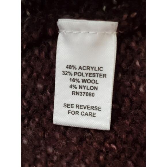 CATO Women's Plum Ombre Cowl Neck Short Sleeve Sweater Dress Sz S - Picture 8 of 9